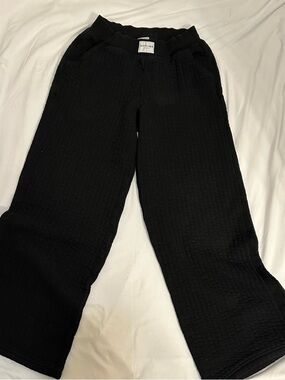 OFFLINE Black Wide Leg Textured Pants